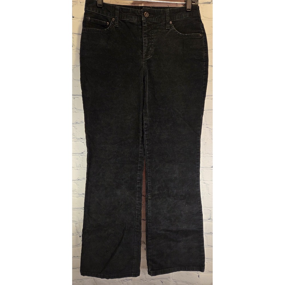 St Johns Bay Black Corduroy Wide Leg Sz 8 Petite